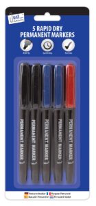 just stationery rapid dry permanent marker (pack of 5)