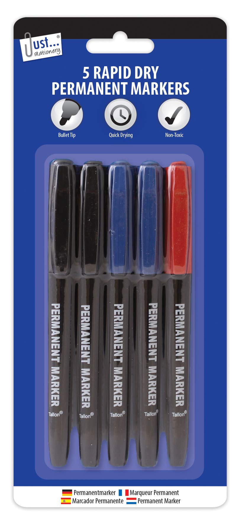 Just stationery Rapid Dry Permanent Marker (Pack of 5)