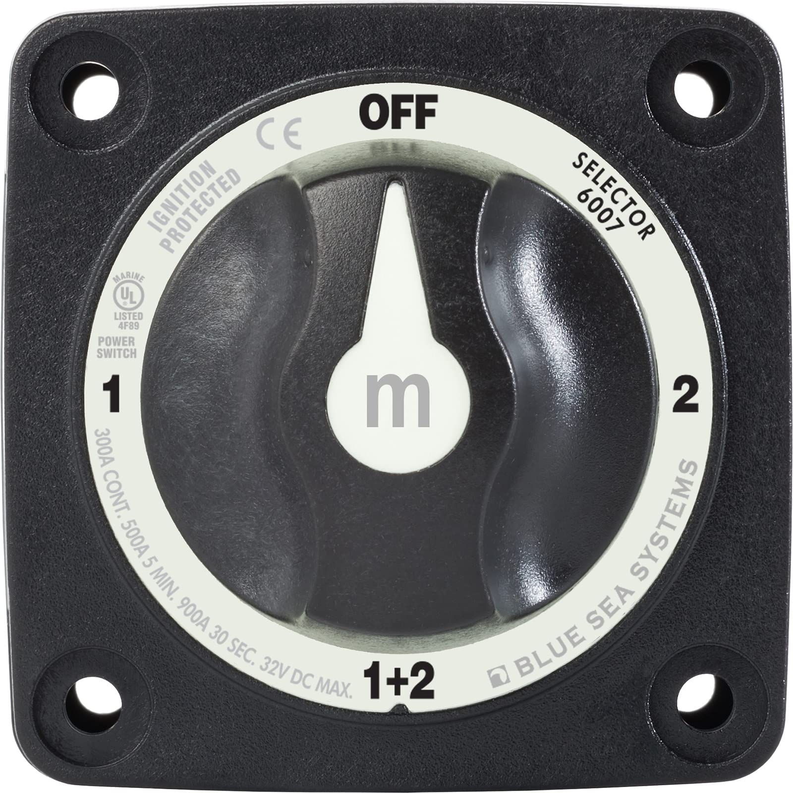 Blue Sea Systems 6007200 m-Series Battery Switch Selector, Black