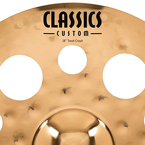 Meinl 18" Trash Crash Cymbal with Holes - Classics Custom Brilliant - Made in Germany, 2-YEAR WARRANTY (CC18TRC-B)