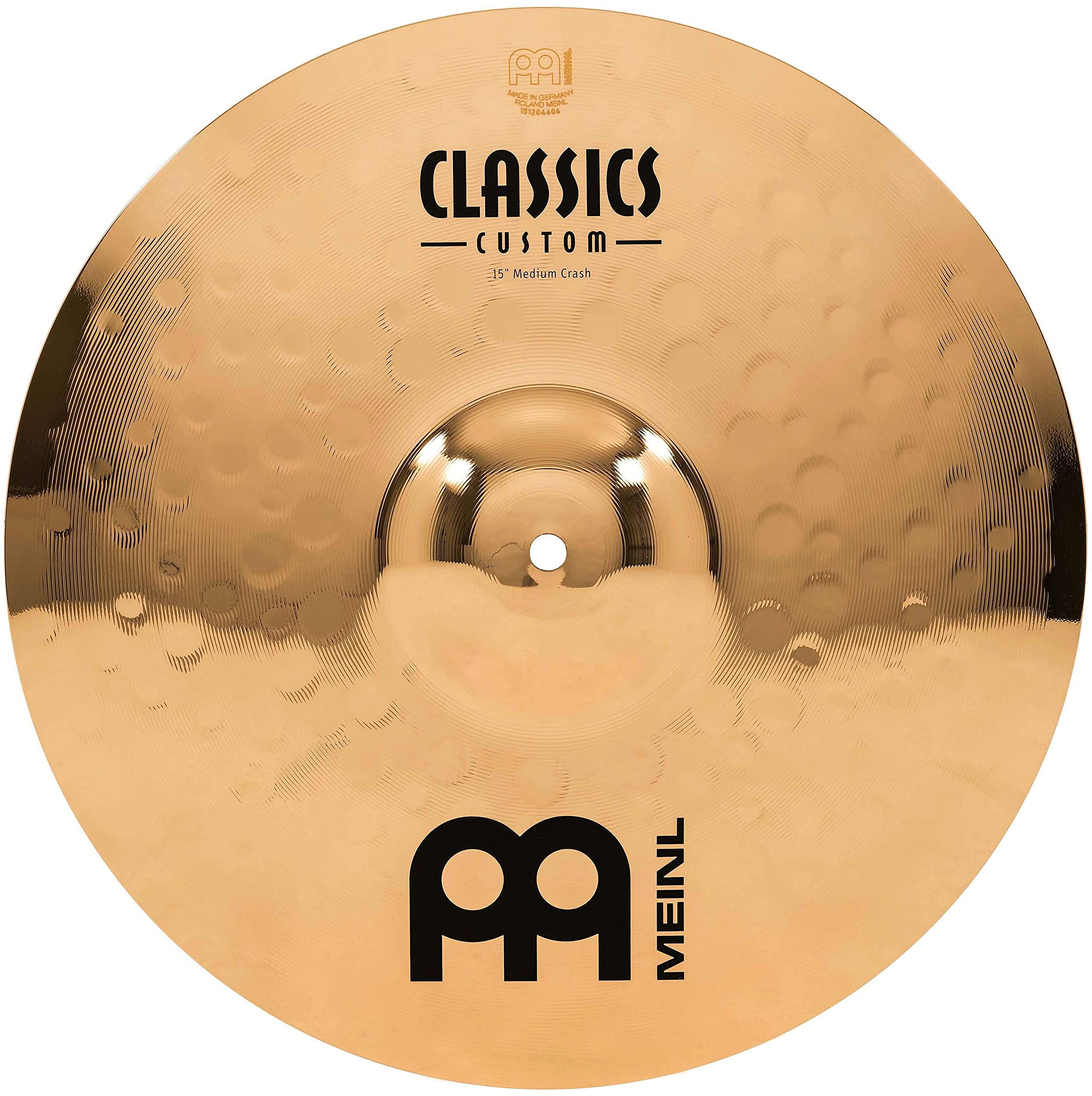 Meinl 15" Medium Crash Cymbal - Classics Custom Brilliant - Made in Germany, 2-YEAR WARRANTY (CC15MC-B)