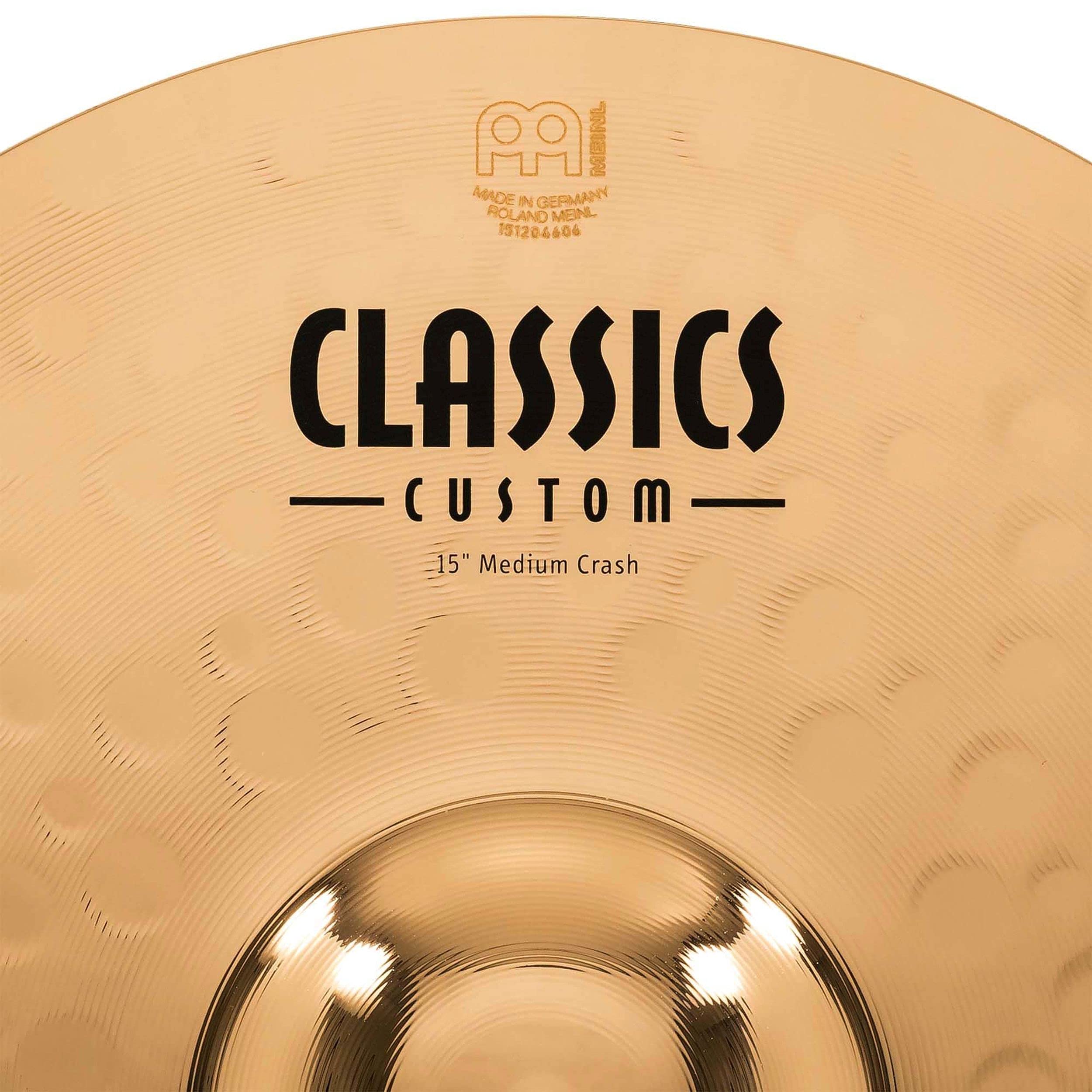 Meinl 15" Medium Crash Cymbal - Classics Custom Brilliant - Made in Germany, 2-YEAR WARRANTY (CC15MC-B)