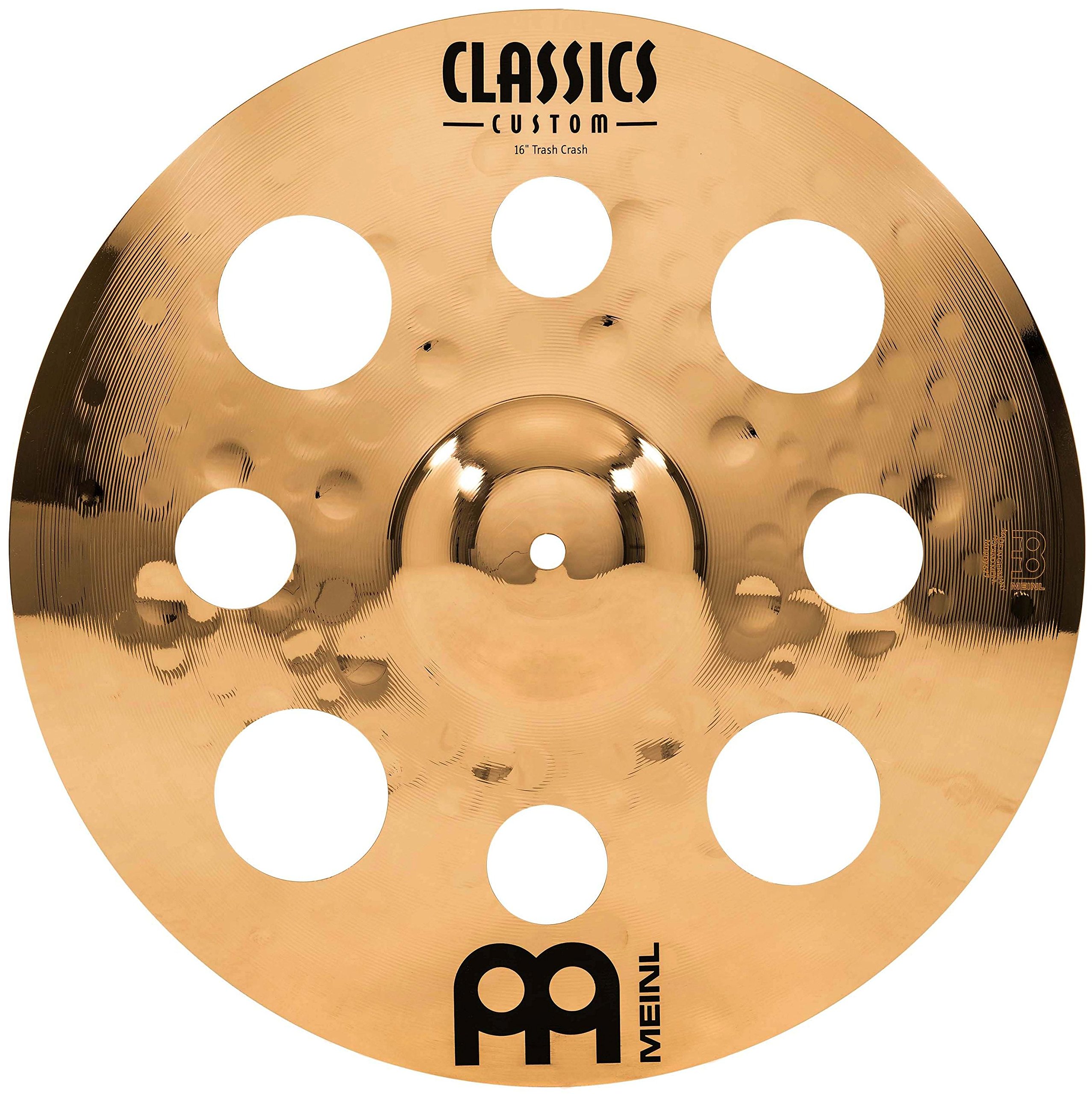 Meinl 16" Trash Crash Cymbal with Holes - Classics Custom Brilliant - Made in Germany, 2-YEAR WARRANTY (CC16TRC-B)