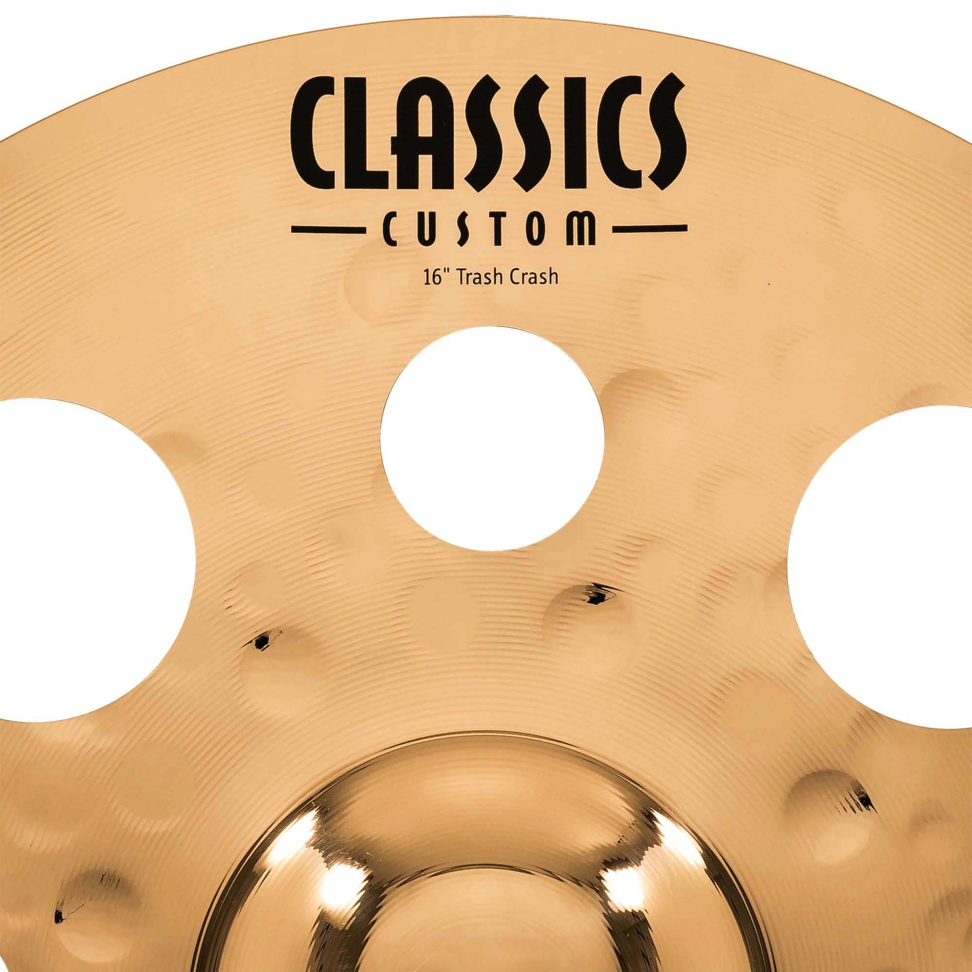 Meinl 16" Trash Crash Cymbal with Holes - Classics Custom Brilliant - Made in Germany, 2-YEAR WARRANTY (CC16TRC-B)