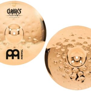 Meinl 14" Hihat (Hi Hat) Cymbal Pair - Classics Custom Extreme Metal - Made in Germany, 2-YEAR WARRANTY (CC14EMH-B)