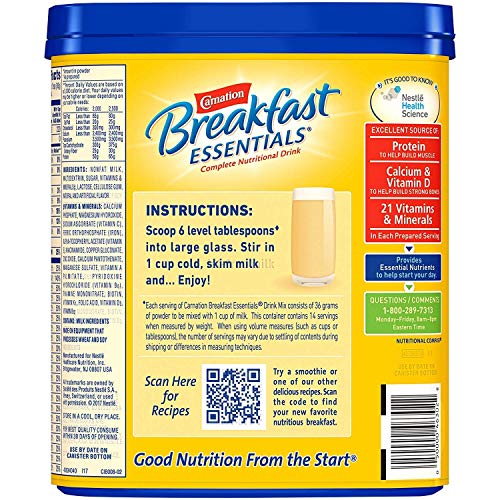 Carnation Breakfast ESSENTIALS Chocolate Powder, 17.7-Ounce Jar (Pack of 3)