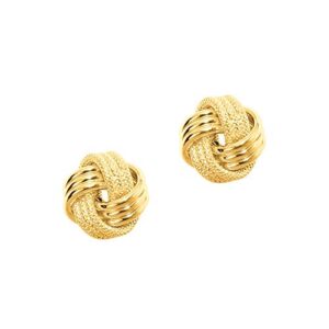 14k yellow gold love knot earrings - 9 mm, 1.3gr.