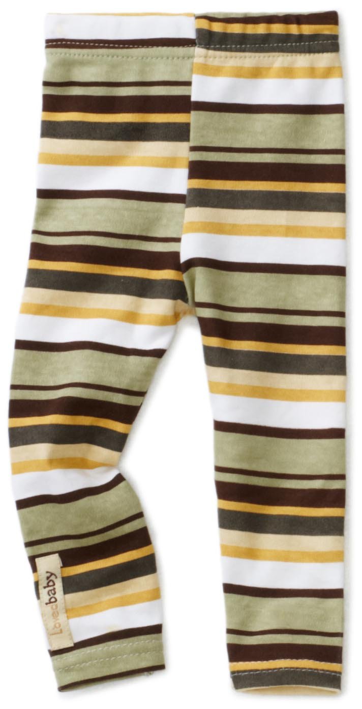 L'ovedbaby Baby-Girls Infant Legging, Stripe Hype Neutral, Newborn (up to 7 lbs.)