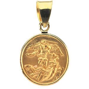 Banvari 13.00 mm St. Michael Medal in 18K Yellow Gold