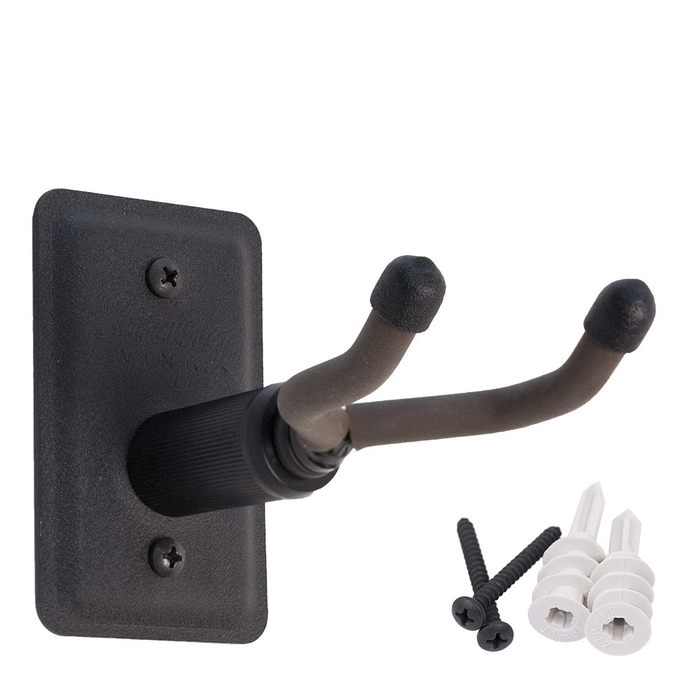 String Swing Ukulele Wall Mount Stand for Mandolin Ukele Banjo Concert Pineapple Soprano Tenor and Baritone Compatible Safety Home or Studio Accessories without Case Black CC11UK