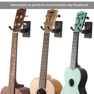 String Swing Ukulele Wall Mount Stand for Mandolin Ukele Banjo Concert Pineapple Soprano Tenor and Baritone Compatible Safety Home or Studio Accessories without Case Black CC11UK