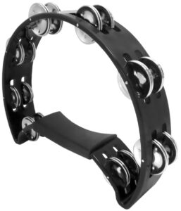 performance plus headless pro church quality black rhythm tambourine, 10" (hmt1b)