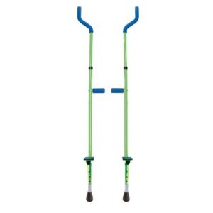 Geospace Original Walkaroo Xtreme Steel Balance Stilts with Height Adjustable Vert Lifters For Outdoor/Indoor Active Play & Exercise; For Adults & Kids up to 250 lbs (Green)