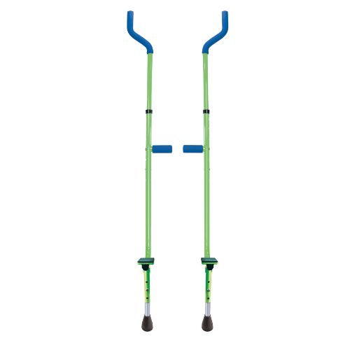 Geospace Original Walkaroo Xtreme Steel Balance Stilts with Height Adjustable Vert Lifters For Outdoor/Indoor Active Play & Exercise; For Adults & Kids up to 250 lbs (Green)