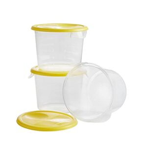 Rubbermaid Commercial Products Food Storage Container with Lid for Kitchen or Restaurant, Round and Clear, 6 Quart, Diashwasher Safe