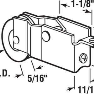 Prime-Line D 1513 1-1/4 In. Nylon Ball Bearing Sliding Door Roller Assembly (Single Pack)