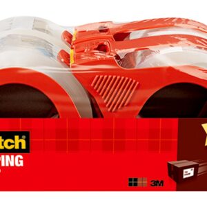 Scotch Commercial Grade Shipping Packaging Tape, 1.88" x 54.6 yd, Designed for Packing, Shipping and Mailing, Guaranteed to Stay Sealed, 3" Core, Clear, 4 Rolls (3750-4RD)