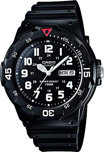 Casio Collection Men's Watch MRW-200H, Black/Red, 47.9 x 44.6 x 11.6 mm, Bracelet