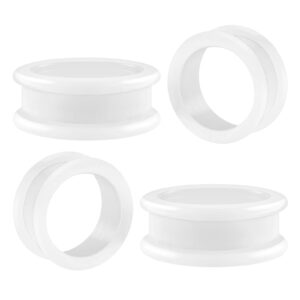 bodyjewellery 1 1/8 inch 28.0mm white double flare tunnels ear plugs si01 wholesale lot aahs ear s stretching stretchers bulk piercing 4pcs