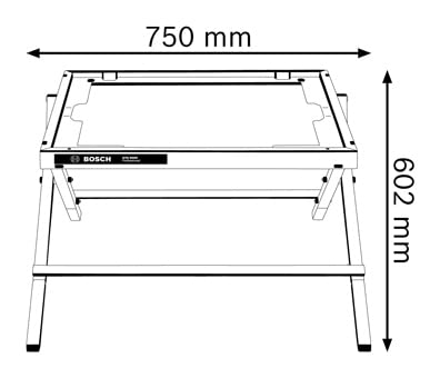 Bosch Professional mobile workbench GTA 600 (weight 6.3 kg, length 520 mm, height 602 mm, suitable for GTS 10 J)