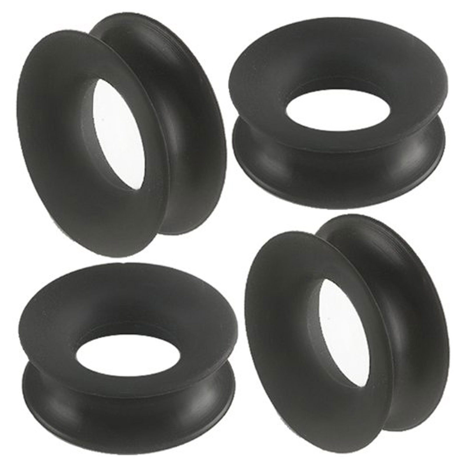 bodyjewellery 7/8 gauge 22mm Black Double Flared Tunnels Ear Plugs SI04 wholesale Lot AFQM s Stretching Stretchers bulk Piercing 4Pcs