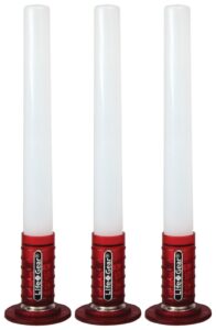 life gear - wm11-10446-red led emergency road flares 3-pack, reusable safety glow stick with flasher & magnetic bases - batteries included red