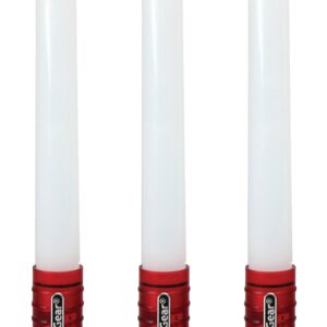 Life Gear - WM11-10446-RED LED Emergency Road Flares 3-Pack, Reusable Safety Glow Stick with Flasher & Magnetic Bases - Batteries Included Red