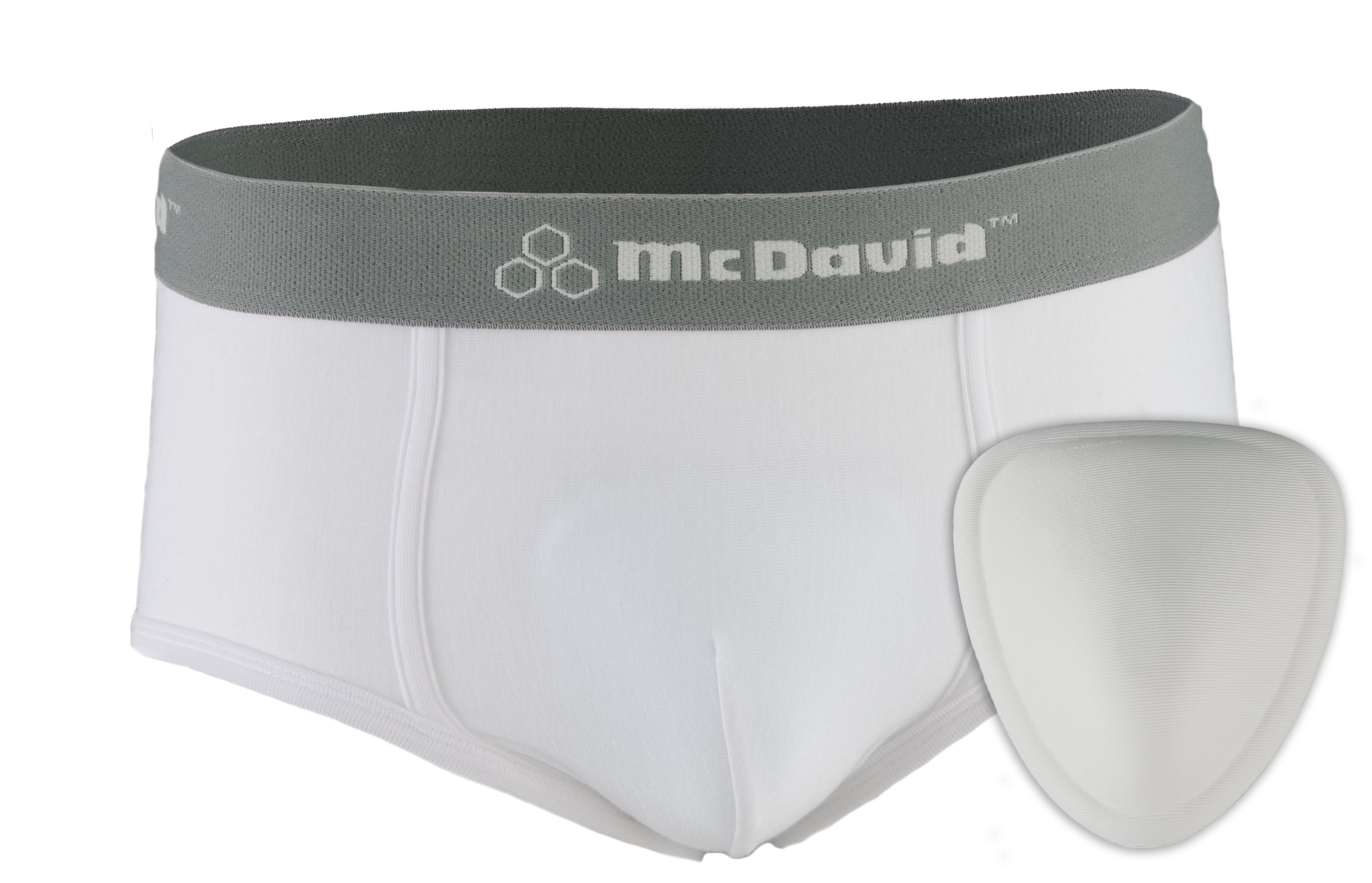 McDavid Classic Brief with Soft Foam Cup, Youth: Large, White