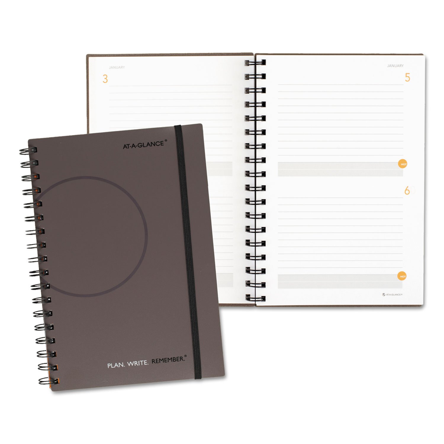 At-A-Glance 80620330 Plan. Write. Remember. Planning Notebook Two Days Per Page 6 x 9 Gray