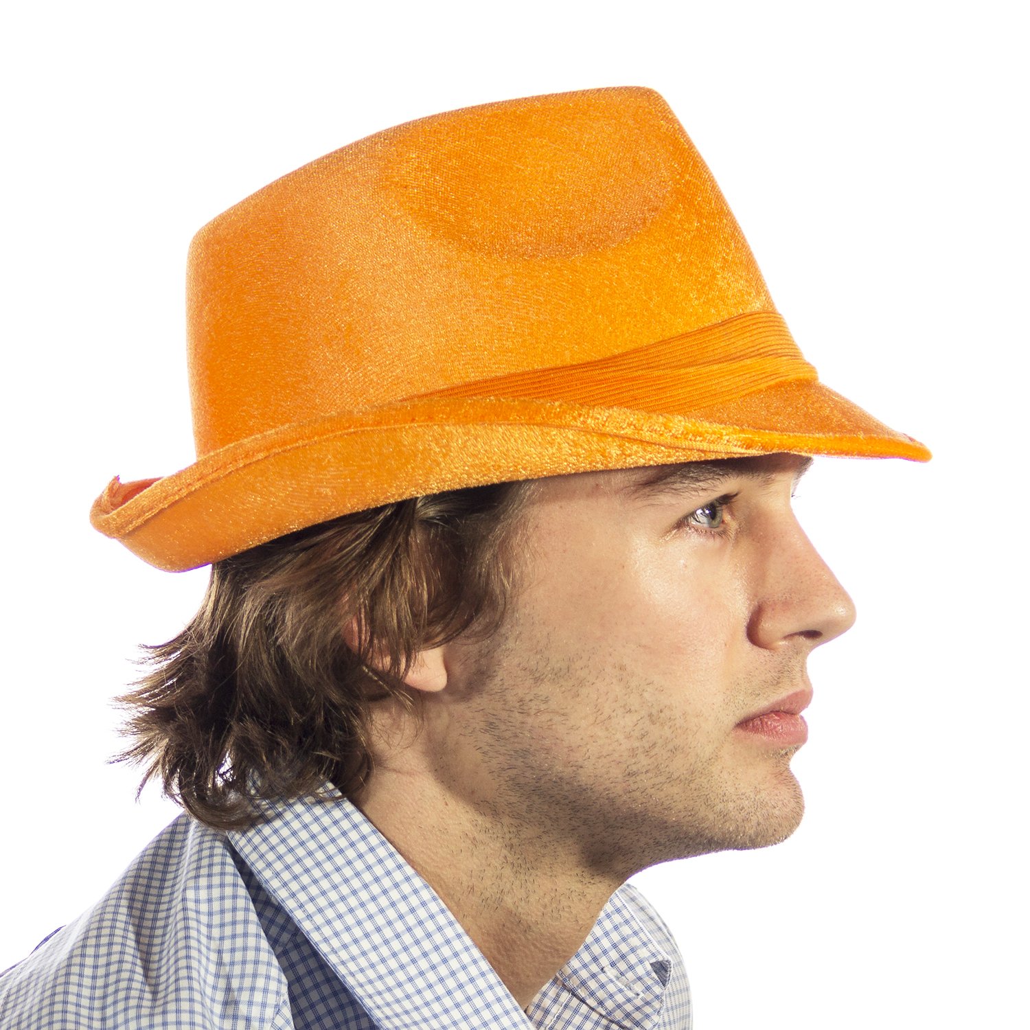 Amscan Velour Fedora, Party Accessory, Orange