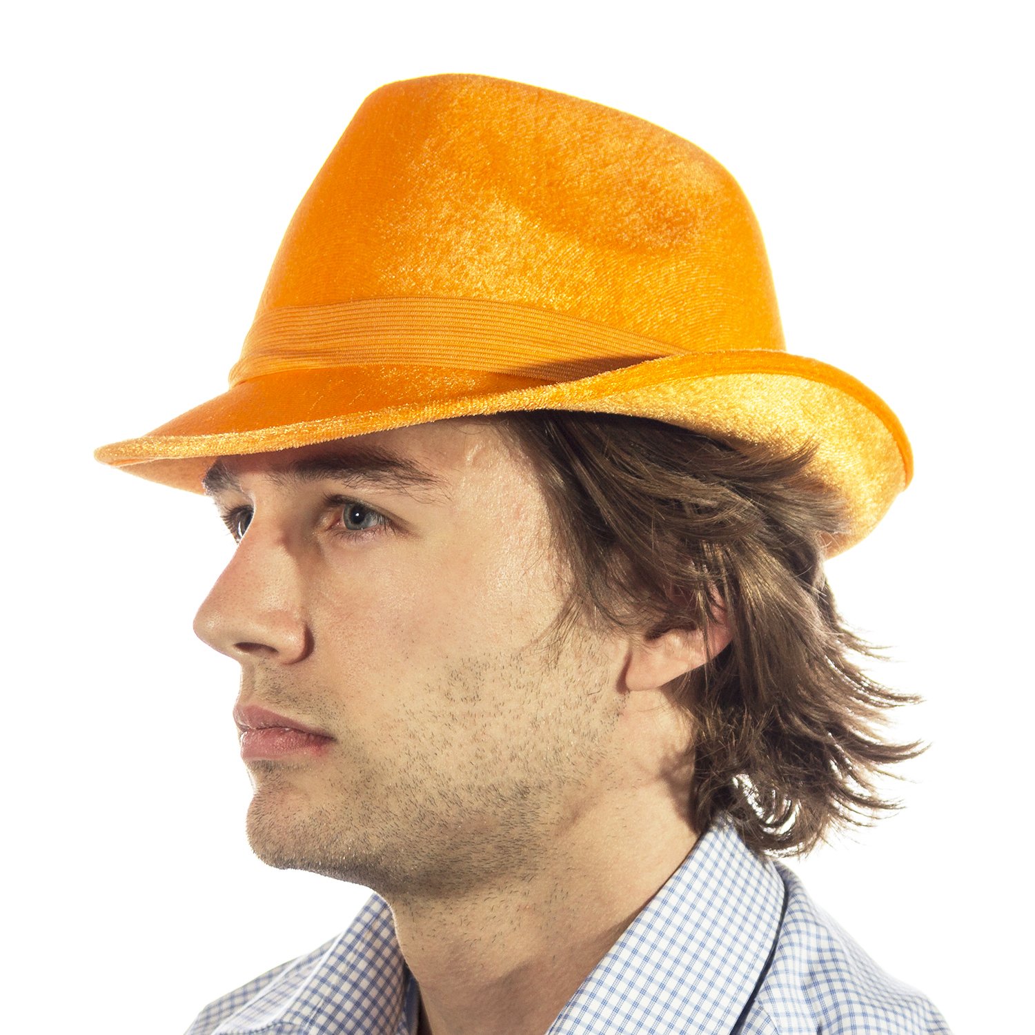 Amscan Velour Fedora, Party Accessory, Orange