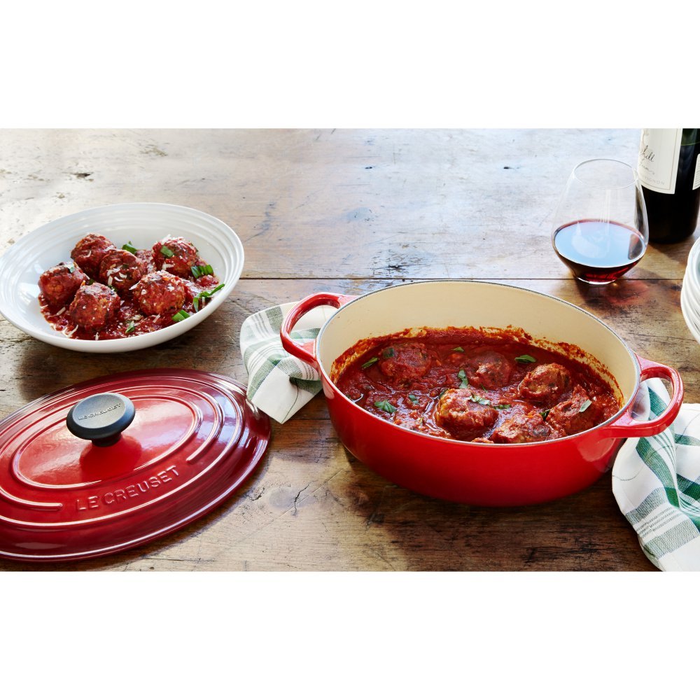 Le Creuset Enameled Cast Iron Signature Oval Dutch Oven, 5 qt. , Flame