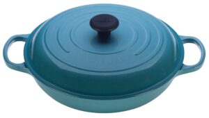 le creuset enameled cast iron signature braiser, 3.5 qt., caribbean