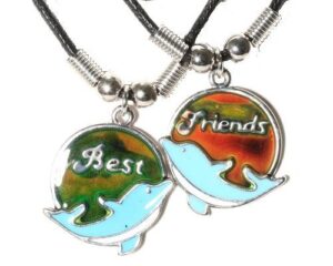 best friends dolphin mood necklace set