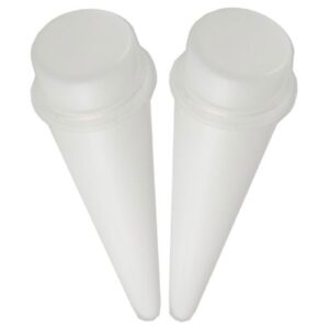 bodyjewellery 5/8 gauge 16mm white acrylic ear s stretching tapers plugs silicone afwq piercing 2pcs