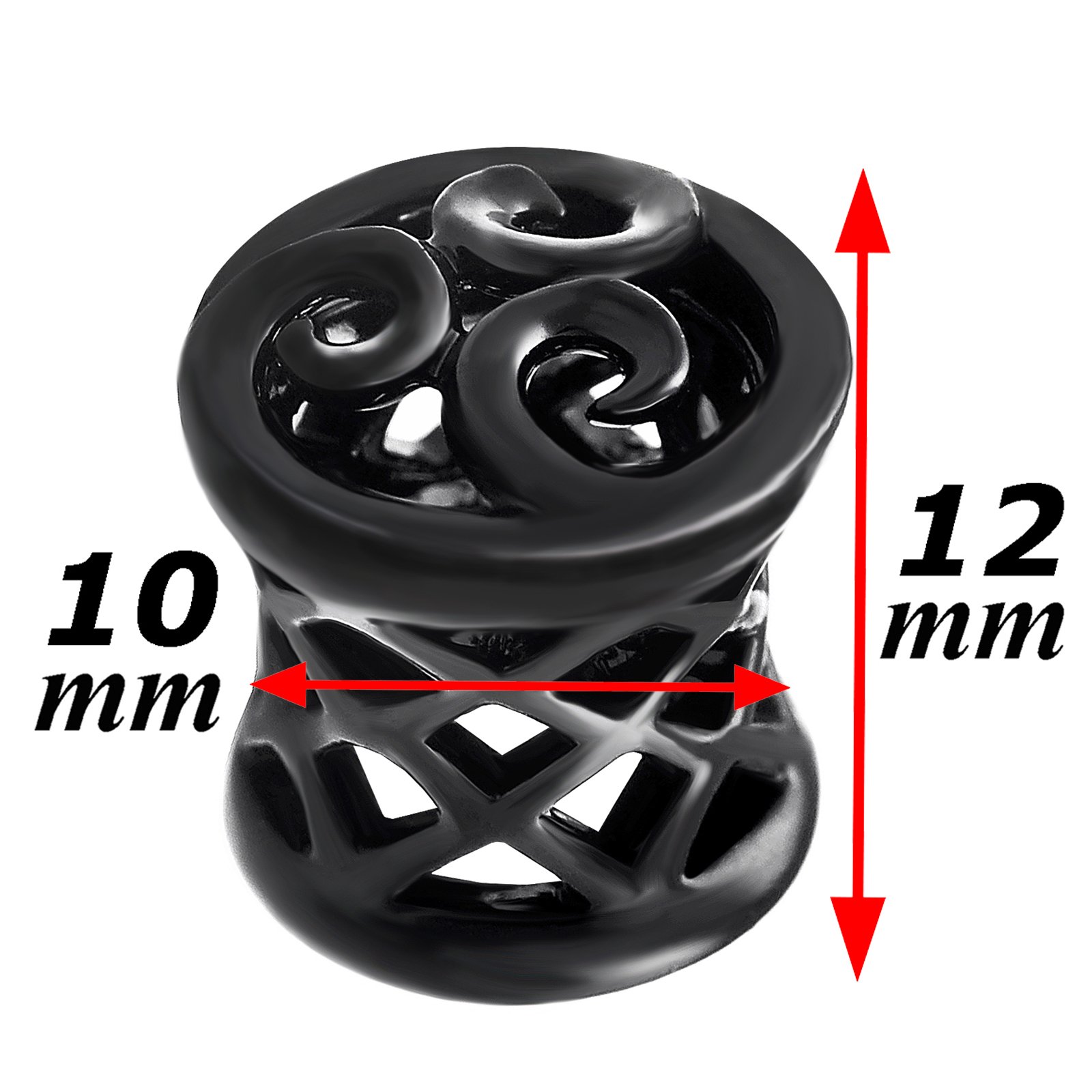 bodyjewellery 00g 00 gauge 10mm Black Double Flare Ear Large Gauge Plugs Flesh Tunnels AFXM Ear Stretchers Piercing BKT003