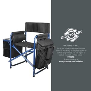 ONIVA - a Picnic Time Brand Fusion Original Design Outdoor Folding Chair, Gray with Blue Frame, 33 x 7 x 21