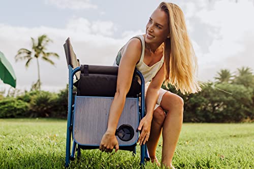 ONIVA - a Picnic Time Brand Fusion Original Design Outdoor Folding Chair, Gray with Blue Frame, 33 x 7 x 21