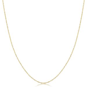 Kooljewelry Solid 14k Yellow Gold Thin Round Cable Chain Necklace (0.7 mm, 16 inch)