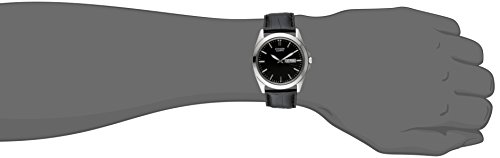 Citizen Quartz Mens Watch, Stainless Steel with Leather strap, Casual, Black (Model: BF0580-06E)