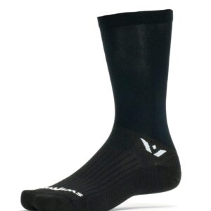 Swiftwick- ASPIRE SEVEN Cycling Socks, Firm Compression Fit, Tall Crew (Black, Large)