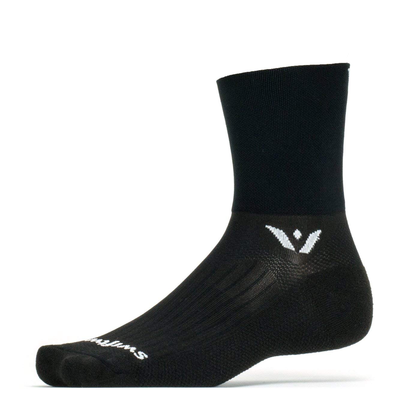 Swiftwick ASPIRE FOUR Trail Running & Cycling Socks, Compression Fit (Black, X-Large)