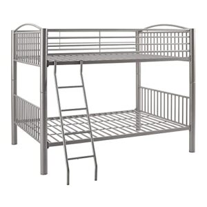 Powell Heavy Metal Bunk Bed, Full Over Full, Pewter