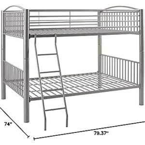 Powell Heavy Metal Bunk Bed, Full Over Full, Pewter