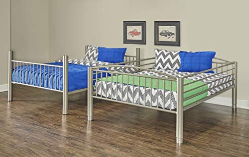 Powell Heavy Metal Bunk Bed, Full Over Full, Pewter