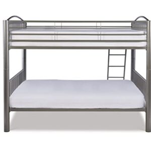 Powell Heavy Metal Bunk Bed, Full Over Full, Pewter