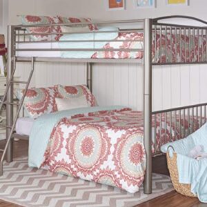 Powell Heavy Metal Bunk Bed, Full Over Full, Pewter