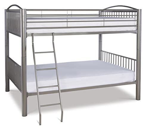 Powell Heavy Metal Bunk Bed, Full Over Full, Pewter