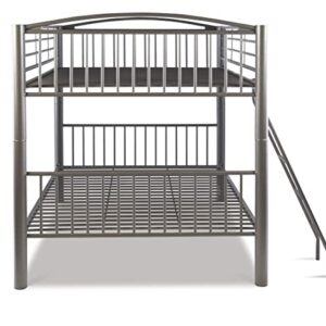 Powell Heavy Metal Bunk Bed, Full Over Full, Pewter