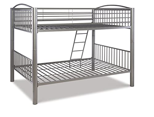 Powell Heavy Metal Bunk Bed, Full Over Full, Pewter